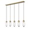 Z-Lite Arden Linear Chandelier, 5-Light, 4.75 In.W x 42 In.L x 12 In.H, Rubbed Brass/Clear 651P-5L-RB - alternate 3